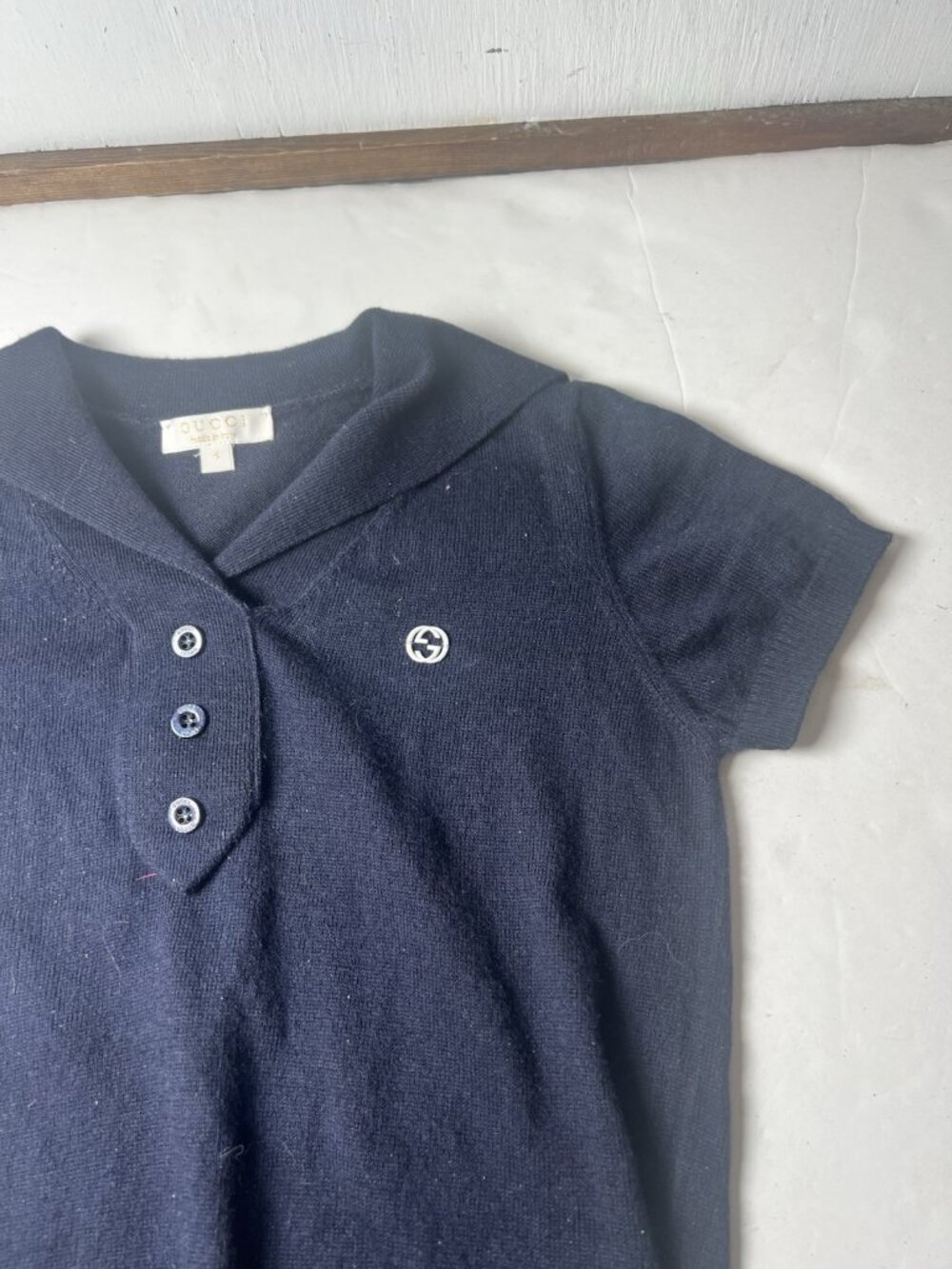 GUCCI 4 YEARS BOYS Short Sleeve Cashmere Blend Nautical Polo - GOOD CONDITION. Q - Picture 3 of 7